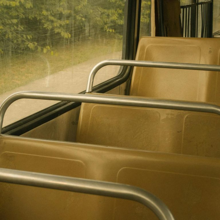 empty seats of a bus