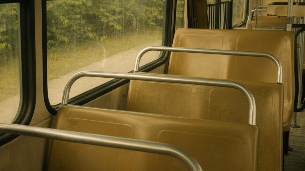 empty seats of a bus
